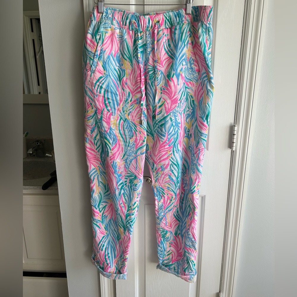 Lilly Pulitzer linen drawstring pants